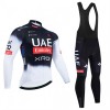 Set Fietsshirt Lange Mouw + Lange Koersbroek 2025 UAE TEAM EMIRATES Zwart